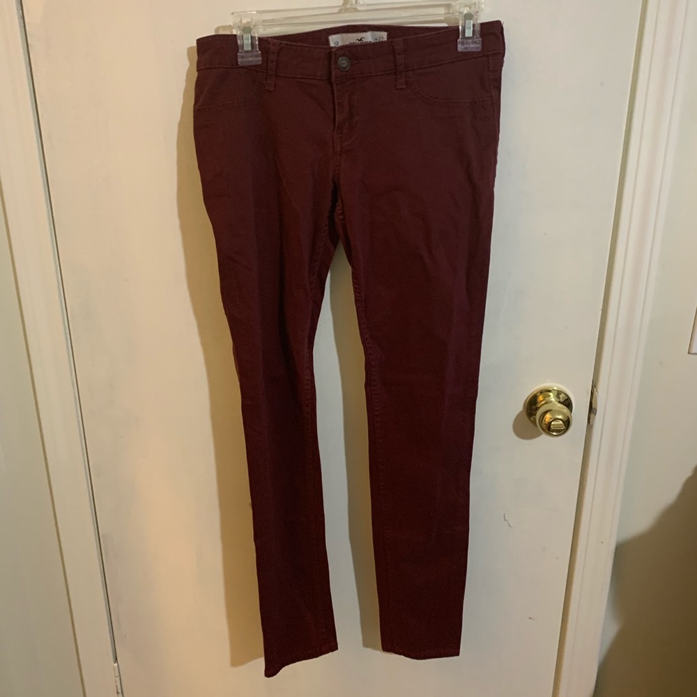 Maroon sequin pants Hollister
